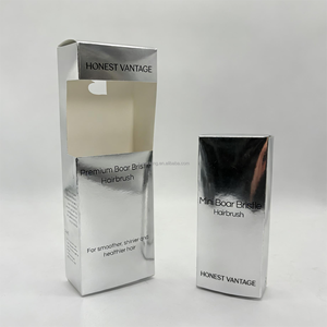 Boîtes en carton rigide argentées pour pinceaux de maquillage, avec logo personnalisé en relief, recyclables, pour pinceaux à cheveux - Product Image 6