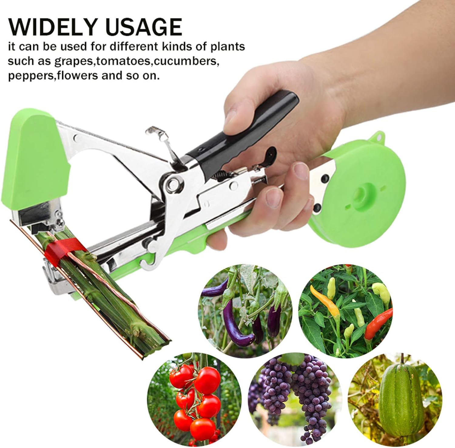 Grape Vine Stapler Plant Tying Machine With 6 Roll Tapes +1 Box Staples Tying Device For Vegetable Tomato Cucumber Pepper Flower
