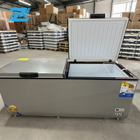 J 800L Congélateur électrique horizontal commercial à deux portes de grande capacité pour hôtels Utilisation en extérieur Refroidissement direct à économie d'énergie