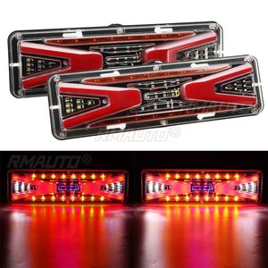 2 Luces Traseras LED Dinámicas para Camión, Luces de Freno Traseras, Luces de Señal de Giro, Lámpara de Señal de Reversa, Remolque, Camión, Autobús, Caravana, Cámper, 12/24 V - Product Image 1