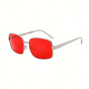 Gafas de Sol Cuadradas con Logotipo Personalizado, Moda Retro 2025, Montura Grande de Aleación para Hombre y Mujer, Lentes Rojas UV400 - Product Image 5