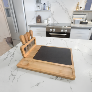 <span class=keywords><strong>Planche</strong></span> à découper en bambou avec couteau assorti en marbre, adaptée au <span class=keywords><strong>fromage</strong></span> Brie et au plateau de <span class=keywords><strong>jambon</strong></span> à la viande - Product Image 6