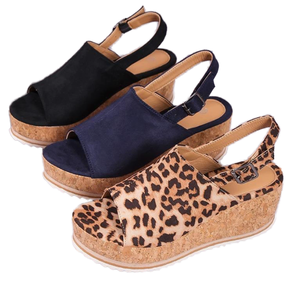 Sandalias de plataforma de esponja con hebilla de moda para mujer, con tacón de cuña tejido de cuerda de cáñamo y suela gruesa para exteriores, novedad de verano - Product Image 1