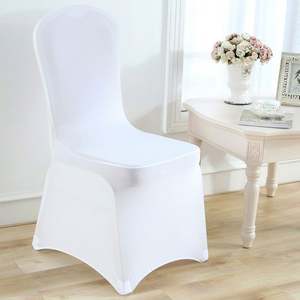 Scuba Spandex Stretch Wedding Banquet Chair Covers Factory Wholesale White Scuba Spandex Stretch Wedding Banquet Chair Covers - Product Image 5
