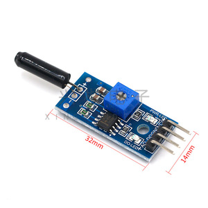 Module de capteur de choc SW-1801P, sortie en circuit ouvert 32mm x 14mm avec indicateur LED pour système d'alarme et dispositifs de sécurité - Product Image 1