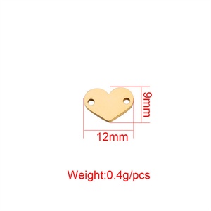 จี้ห้อยคอแฟชั่นขายส่ง สแตนเลสชุบทอง 18k รูปหัวใจ - Product Image 3
