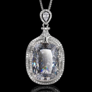 Wholesale 12*16mm Black Gray Cubic Zirconia Eco-friendly Copper Pendant Jewelry Vintage <b>Locket</b> Necklace for Women Daily Wear - Product Image 2