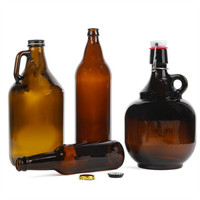 Bouteilles de bière en verre ambre vides de 2 L avec bouchon à bascule pour la fabrication de bière en gros