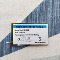 ISUNOO Pengganti Baterai Li-ion 3.7V Kapasitas Tinggi 350mAh untuk iPod Nano 2 2G 2nd Gen MP3 350mah