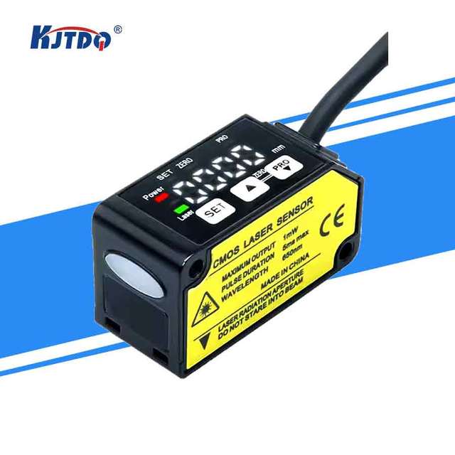 KJT Hot Sell IP67 High Precision CMOS 30MM Ranging Distance Repeat Accuracy 10μm Laser Displacement Sensor with RS485 Output