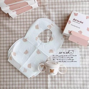 Bavoirs jetables en tissu non tissé pour bébé, imprimés de dessins animés, imperméables, portables et ajustables pour garçons et filles - Product Image 4