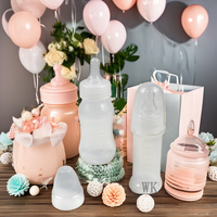 Vente en gros 100ml/150ml Tétine de biberon de bébé en plastique sans BPA Tétine jetable pour nouveau-nés Matériau PP Bouchon à vis Biberon