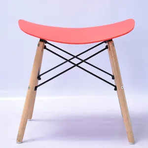 Special Offer Price Modern Design Commercial Bar Stools PP Seat Beech Wood Legs Dining Chairs
