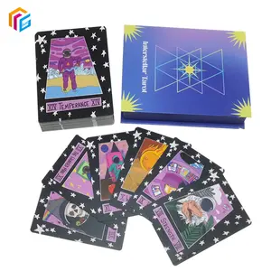 Naipes de papel con revestimiento personalizado para niños, cartas de rebote de esquina redonda, mate, oráculo, Tarrot