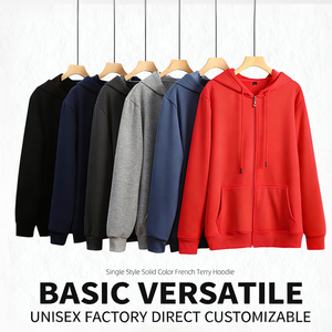 Chaqueta con <span class=keywords><strong>Capucha</strong></span> y Cremallera de Mezcla de Algodón y Poliéster de 350 g, Gruesa, para Primavera y Otoño, <span class=keywords><strong>Sudadera</strong></span> Informal para Hombre, Venta al por Mayor. - Product Image 2