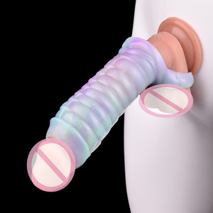 Florya giocattoli sessuali per adulti alieno <span class=keywords><strong>maschio</strong></span> vestibile masturbazione Dildo manica lunga anello del pene drago spina vuota uso individuale - Product Image 4