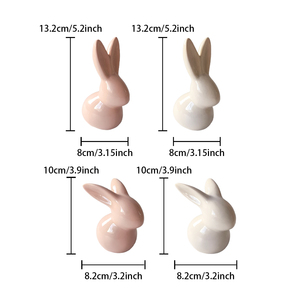 Décoration Lapin pour la Maison, Figurine Lapin en Céramique, Décoration Nordique, Statue Lapin de Printemps, Ornement Animal Émaillé - Product Image 6
