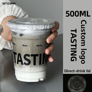 Disposable PET Coffee <b>Cups</b> 98mm Caliber with Lids Thickened <b>Cold</b> Drink <b>Cups</b> Custom for Commercial Milk Tea & Latte - Product Image 4