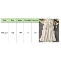 Robe décontractée élégante pour femme, en dentelle ajourée, coupe trapèze, manches longues, col chemise, ceinturée, longueur midi, pour le quotidien