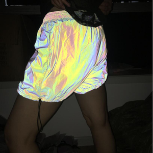 แนวโน้มแฟชั่น Unisex Hip Hop Casual Streetwear Jogger ติดตามสายรุ้งสีเปลี่ยนสีม่วงสะท้อนแสงวาดกางเกงกางเกง - Product Image 6