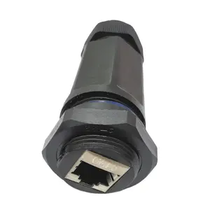 Rj 45 מים הוכחת פנל רכוב מחברים Ethernet עמיד למים rj45 מצמד נגרות IP68 rj45 לעבור דרך תקע rj45 כבל בלוטת