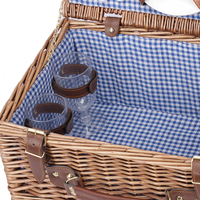 Panier de pique-nique rond en osier tissé en coton 50x40x30cm pour 4 personnes, écologique, marron café, multifonctionnel, pour salon
