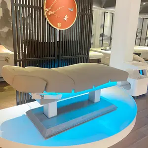 Salón de lujo Cama de spa Equipo de belleza 4 motores Mesa de cosméticos eléctrica Cama de masaje con iluminación LED