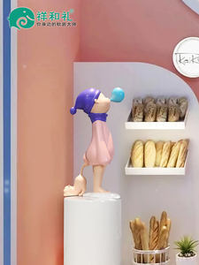 ประติมากรรมโลหะรูปตัวการ์ตูนเด็กผู้หญิงที่ลงจอดตกแต่งธีมความรักแผนกขายของในห้องนั่งเล่นโมเดลศิลปะต้อนรับ - Product Image 2