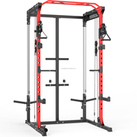 Equipo Multifuncional de Entrenamiento de Fuerza, Jaula de Potencia con Sistema de Poleas Dobles para Uso Doméstico