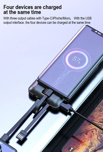 Phổ biến 10000mAh ngân hàng điện với cáp LED hiển thị Powerbank nhanh phí banco de Energia cho Iphone 15 accumulatore <span class=keywords><strong>di</strong></span> Energia - Product Image 4