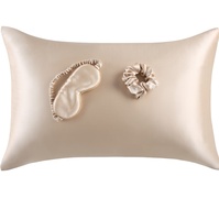 Nouvelles Couleurs – Ensemble de Taies d'Oreiller et Masques de Sommeil 100% Soie, Écologiques, Imprimés Plantes/Noël, avec Chouchous Imperméables, Idéal pour la Maison et l'Hôtel
