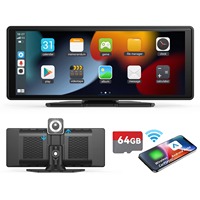 H505F Portable 10.25 pouces tableau de bord haut-parleur TV sans fil Carplay Android Auto Link DVR caméra de tableau de bord pour voitures