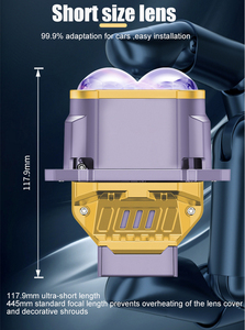 Accessori Auto per Subaru <span class=keywords><strong>Impreza</strong></span> 2005, Fari a Proiezione Bi-LED Quadrati, Luci Anteriori con Fascio Alto/Basso, Kit Lampade LED Auto - Product Image 3