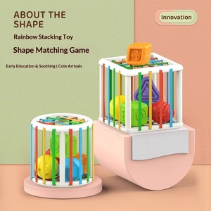 Juguete Educativo Montessori para Bebés, Bloques de Colores, <span class=keywords><strong>Juego</strong></span> de Clasificación de Formas, Cubo de Juguetes Geométricos, Juguete de Aprendizaje de Formas para Bebés - Product Image 3