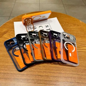 Funda para Teléfono con Lente de Vidrio, Soporte Metálico, Botones Transparentes, Carga Inalámbrica Magnética para iPhone 17 16 Pro Max 15 14 13 12 Plus - Product Image 6