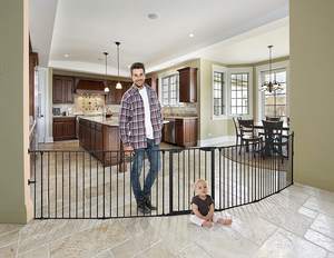 Portão de Segurança para Cães em Aço Carbono Ecológico, Extra Alto, com Fechamento Automático e Duplo, Fechamento por Botão, Corrimãos Sólidos para Uso Interno - Product Image 1