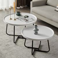Fabricant chinois Table basse de salon en métal rustique rond durable et écologique personnalisée Ensemble de table à thé