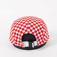 Casquette en toile à 5 panneaux Red Square avec broderie à carreaux, style hip-hop, sport, mode, sports de plein air, voyage, ski, unisexe, casquette de camping