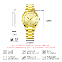 Montres de luxe SINOBI pour couple, montres-bracelets à quartz pour hommes et femmes, bracelet en acier inoxydable, aiguilles en verre, étanches, prêtes à l'emploi