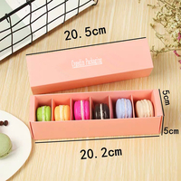 Boîte à tiroirs rose écologique pour macarons avec impression personnalisée pour cadeaux de mariage et de fêtes