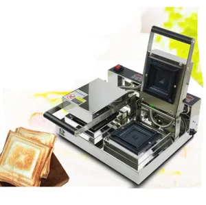 Hot pressed square bun machine popping toast double-headed commercial sandwich machine