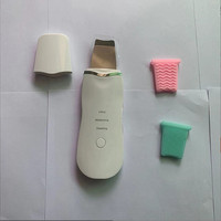 Nettoyeur de pores à ultrasons, spatule anti-points noirs, instrument de beauté pour le visage en plastique et acier inoxydable
