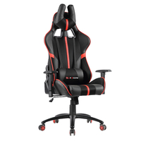 Fauteuil de jeu professionnel inclinable et pivotant en cuir PU haut de gamme, design moderne JR RACING, base cinq étoiles, hauteur réglable