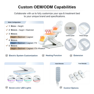 Camilla de Masaje Profesional para Spa y Salón de Belleza, con 3 Motores Eléctricos, Negra, Silla Facial, Cama de Belleza con Respaldo Ajustable y Altura Regulable - Product Image 4