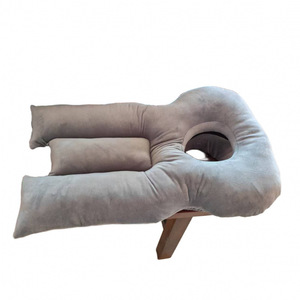 Oreiller en forme de U pour la post-chirurgie rétinienne, gris, en polyester et coton, positionneur de sommeil pour le repos sur le ventre après une opération oculaire - Product Image 5