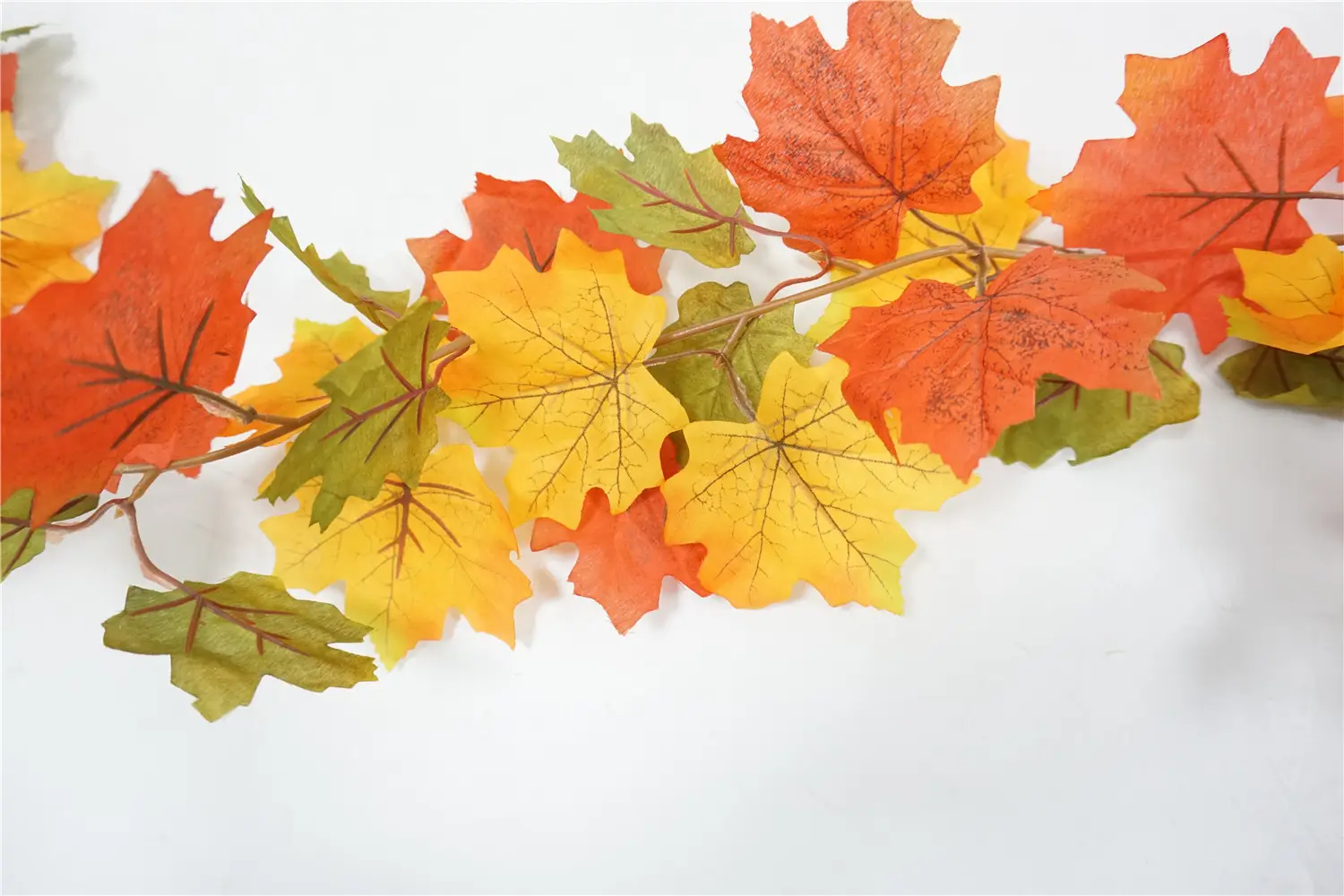 Guirlanda de folhas artificiais de bordo, outono, guirlanda de pendurar para casamento, casa, jardim, festa, ação de graças