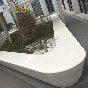 Nuevo Banco de Jardín Curvo de Piedra Mágica UHPC, Color Blanco Grisáceo, Personalizado, Muebles de Patio para Exteriores - Product Image 4
