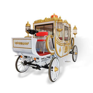 Nuevo Carroza de Caballos Cenicienta OEM Blanca, Remolque Nupcial Inglés, Buggy Cabriolet con Capota Real, Transporte Especial para Caballos - Product Image 3