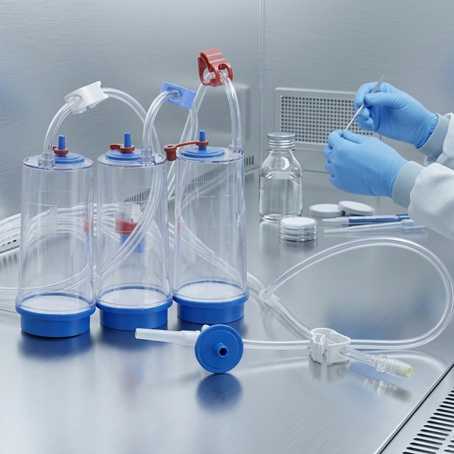TOONE TW-YLQ330 Vacuum Filtration Sterility Test Canister 300mL AS Plastic for IV Infusion Lab Testing Equipment
