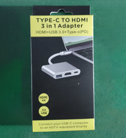 Jasoz Multiport Aluminium-Legierung USB Typ-C Hub mit +PD+USB3.0 Anschlüssen 4K Adapter für iPhone Silber/Grau Verpackt auf Lager